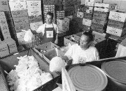 Food pantry workers